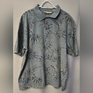 Sedgefield Blue Tropical  Patterned Polo Shirt SIZE XXL